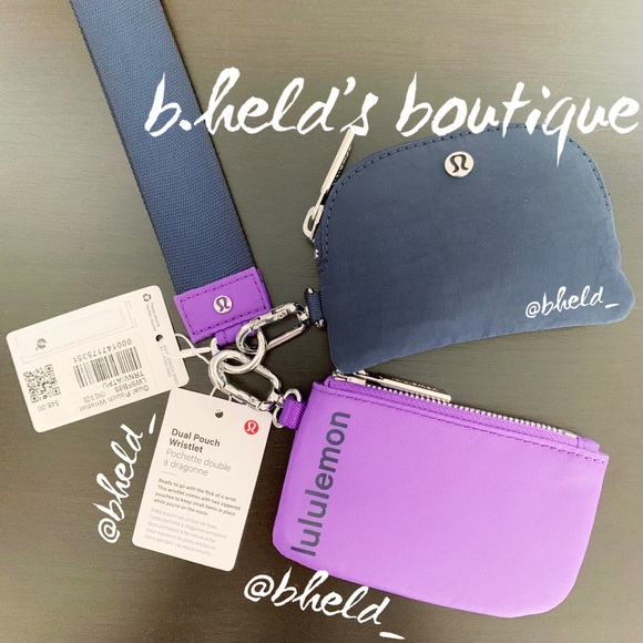 lululemon Dual Pouch Wristlet in True Navy/Atomic Purple OS Brand New NWT - Picture 6 of 15